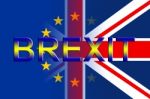 Brexit Flags Indicates Britain Europe And England Stock Photo