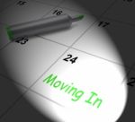 Moving In Calendar Displays New House Or Place Of Residence Stock Photo