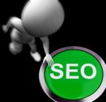 Seo Pressed Shows Internet Search Engine Optimisation Stock Photo