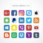 Set Of Popular Social Media Logos Stock Photo