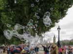 Bubblemaker On The Southbank Stock Photo
