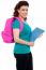 Student With Backpack And Notebook