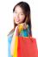 Asian Woman Holding Shopping Bag