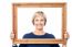 Middle Aged Lady Holding Photo Frame