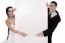 Bride And Groom Pointing At Blank Board