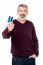 Elderly Guy Posing Stylishly With Credit Card