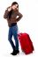 Young Lady Posing With Luggage