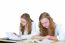Two Dutch Teenage Girls Studying Books For Education