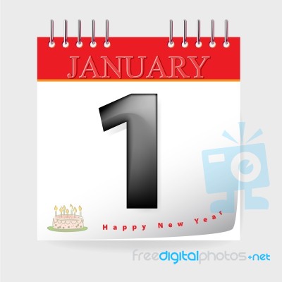 1 January On Calendar Stock Image