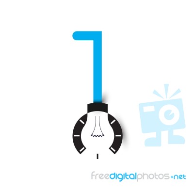 1-number Icon And Light Bulb Abstract Logo Design Template Stock Image