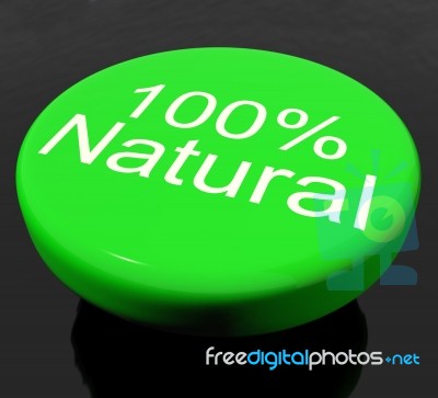 100 Percentage Natural Button Stock Image