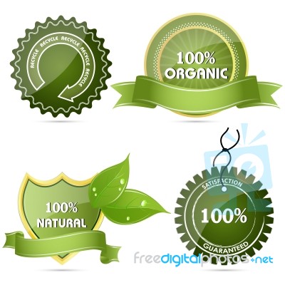 100 Percentage Natural Tags Stock Image