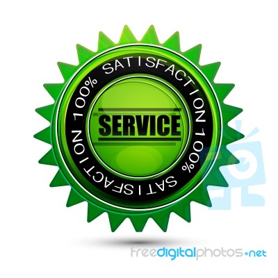 100 Satisfaction Service Label Stock Image
