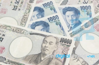 10000 Japanese Yen Note Stock Photo