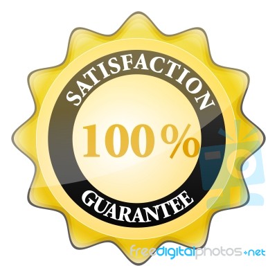 100pc Satisfaction Guaranteed Sign Stock Image