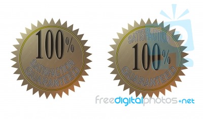 100% Satisfaction Guaranteed Gold Seal Stock Image
