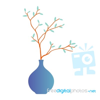 191112-isolated Potted Plant, Composition- Illustration Stock Image