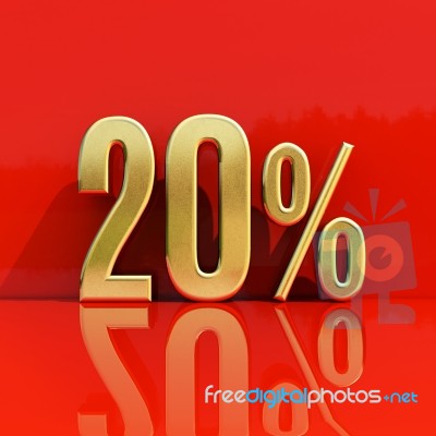 20 Percent Sign Stock Image