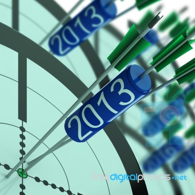 2013 Accurate Dart Target Shows Successful Future Stock Image
