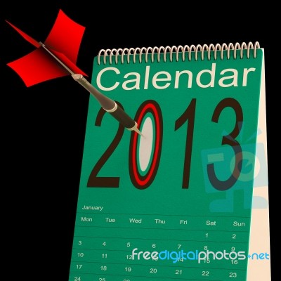 2013 Schedule Calendar Shows Future Business Targets Stock Image