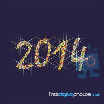 2014 New Year Fireworks Stock Image