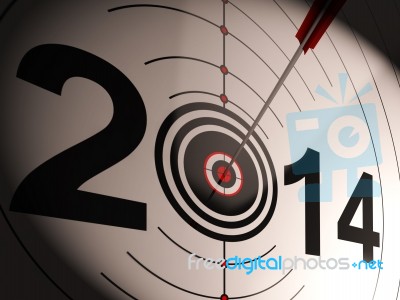 2014 Projection Target Shows Profit And Growth Stock Image