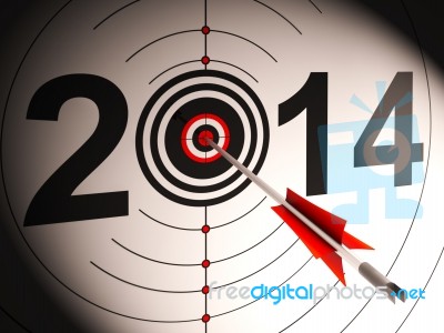 2014 Projection Target Shows Successful Future Stock Image