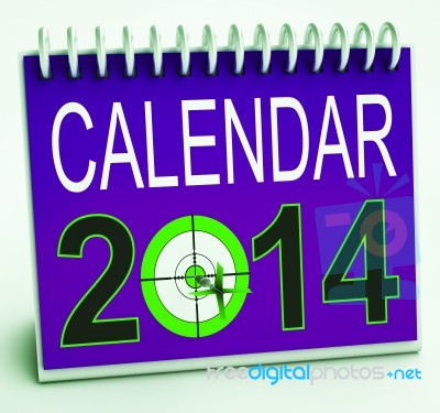 2014 Schedule Calendar Means Future Business Targets Stock Image
