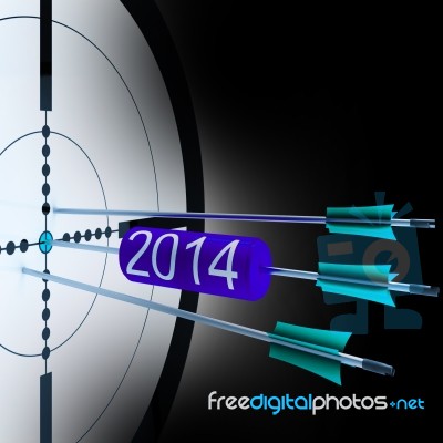 2014 Target Shows Successful Future Growth Stock Image
