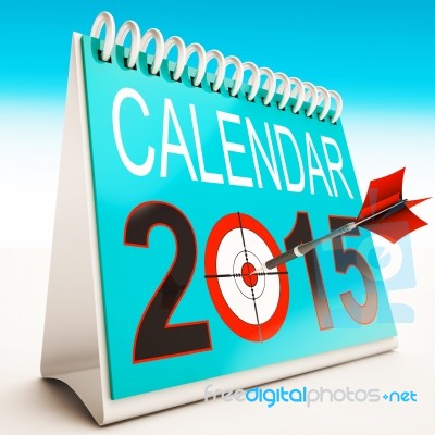 2015 Calendar Target Shows Year Organizer Stock Image