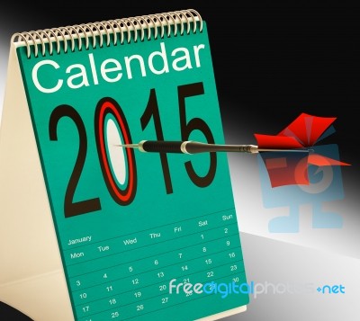 2015 Schedule Calendar Shows Two Thosand Fifteen Stock Image