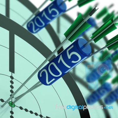 2015 Target Shows Year Projected Profit Growth Stock Image