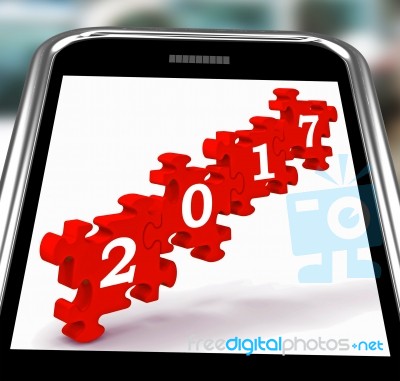 2017 On Smartphone Showing Forecasting Stock Image