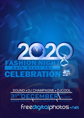 2020 Fashion Night And New Year Celebration Banner Stock Image