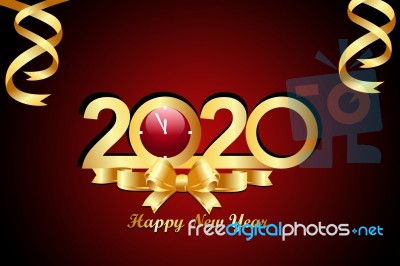 2020 Happy New Year Celebration Greetings Stock Image