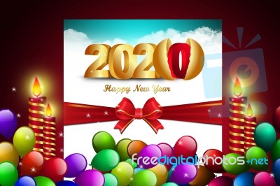 2020 Happy New Year Concept And Merry Cristmas Invitation Stock Image