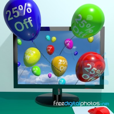 25 Off Balloons From Computer Stock Image