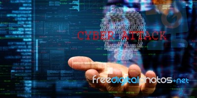 2d Illustration Abstract Cyber Security Stock Image
