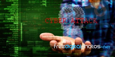 2d Illustration Abstract Cyber Security Stock Image