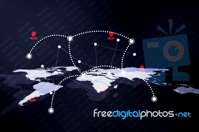 2d Illustration Business Network Concept Stock Image