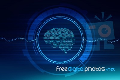 2d Illustration Concept Of Thinking, Background With Brain, Abstract Artificial Intelligence. Technology Web Background Stock Image
