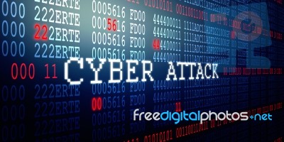 2d Illustration Cyber Attack A06 Stock Image