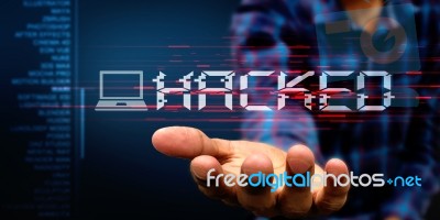 2d Illustration Hacked Data Online Code Background Stock Image