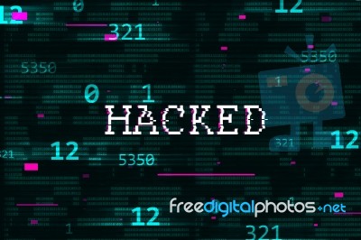 2d Illustration Hacked Data Online Code Background Stock Image
