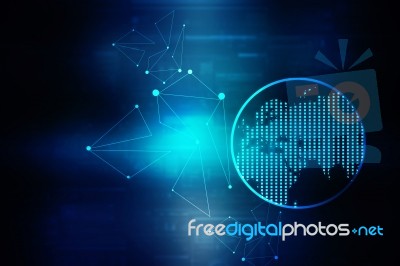 2d Illustration World Map Abstract Background Stock Image