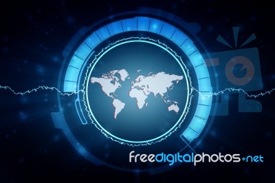 2d Illustration World Map Abstract Background Stock Image