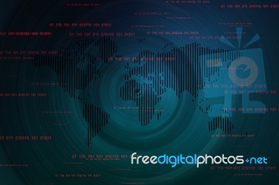 2d Illustration World Map Abstract Background Stock Image