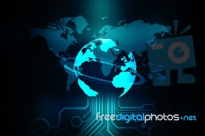 2d Illustration World Map Abstract Background Stock Image