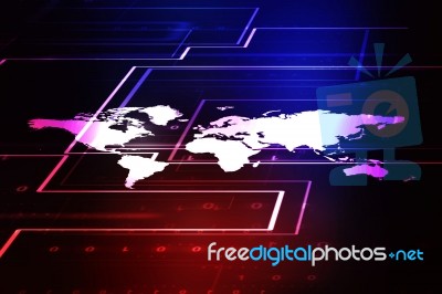 2d Illustration World Map Abstract Background Stock Image