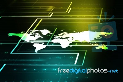 2d Illustration World Map Abstract Background Stock Image